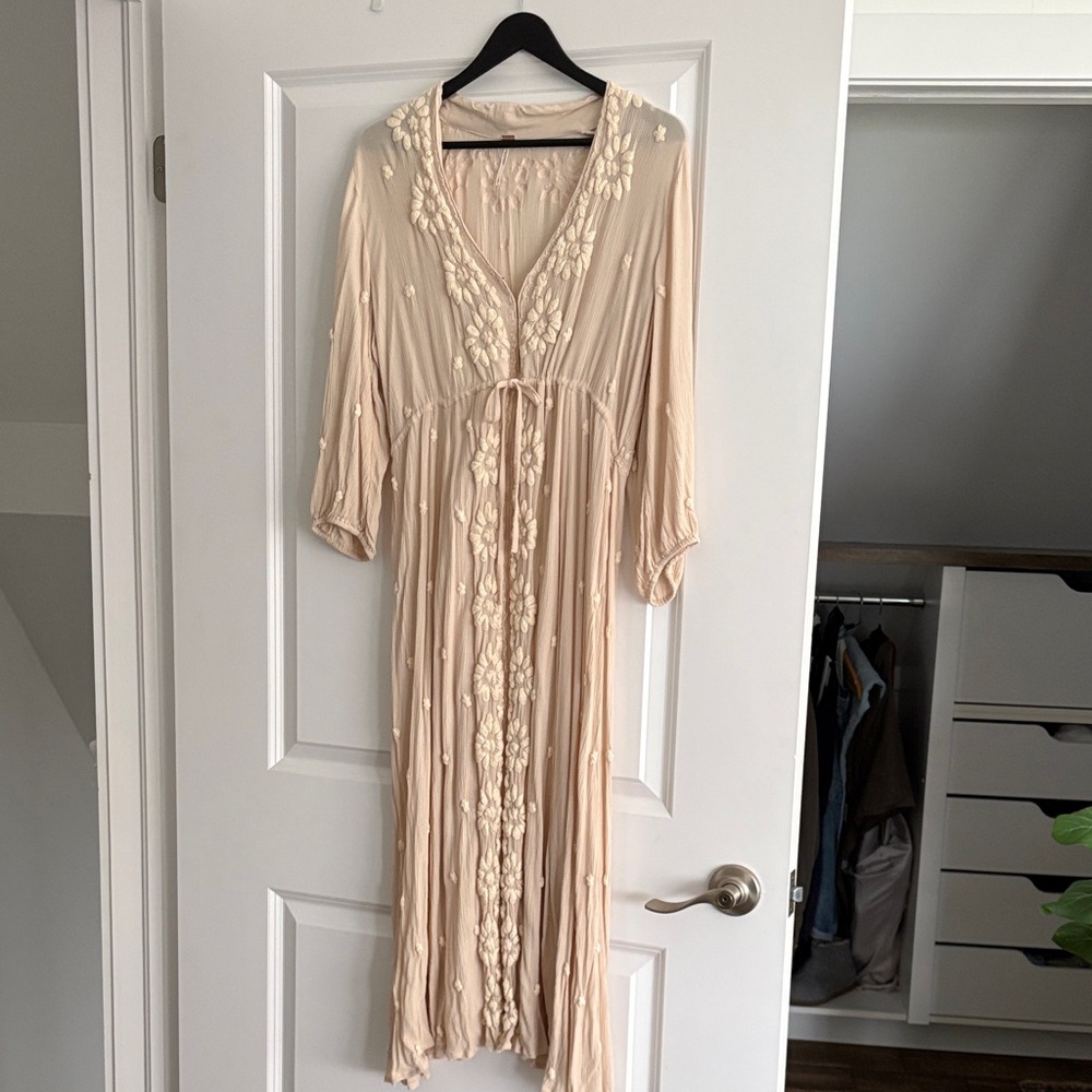 Free People Fable Embroidered Midi dress